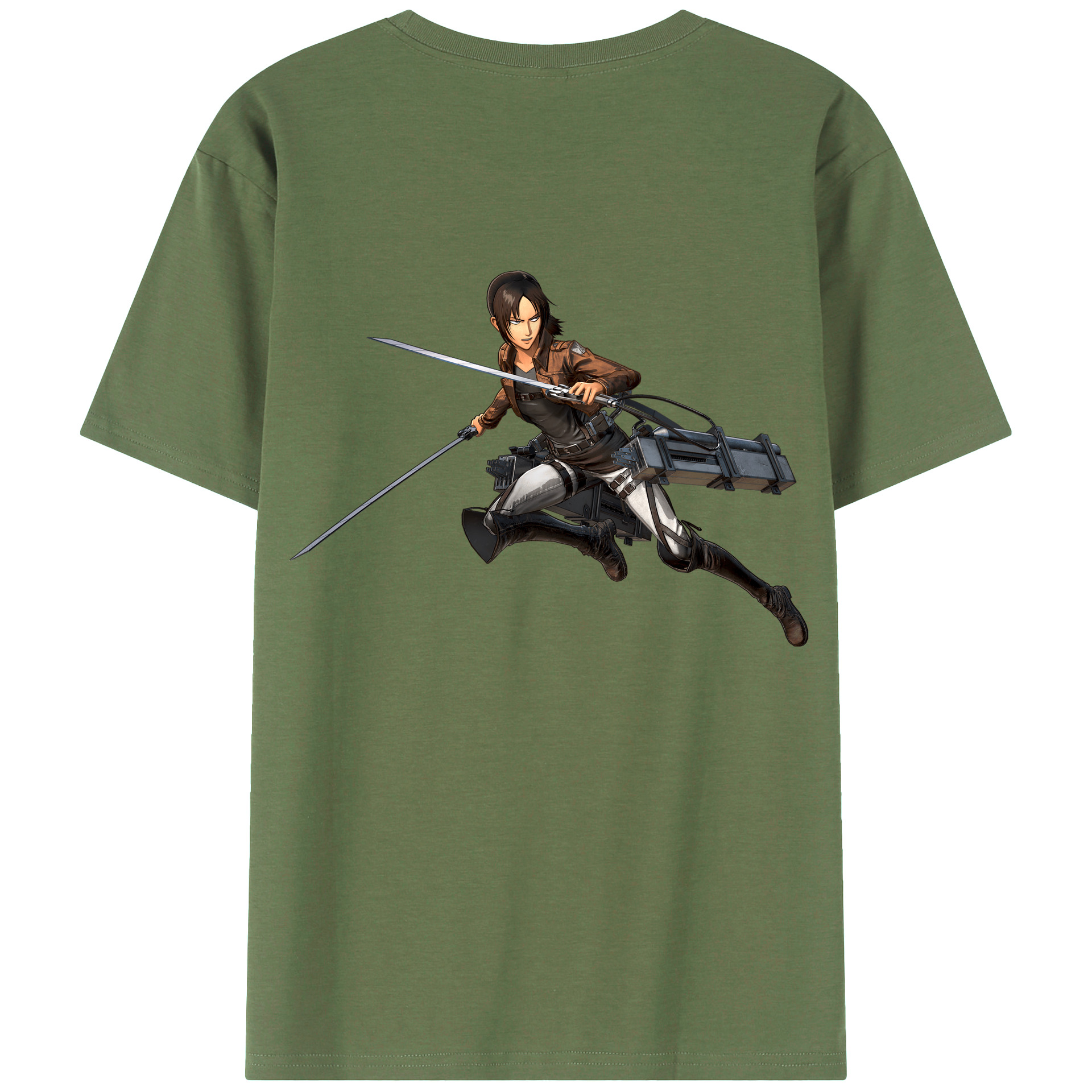 （画像用） 進撃の巨人 Attack on Titan 綿100％ メンズ半袖Tシャツ（バックプリント） 通気性